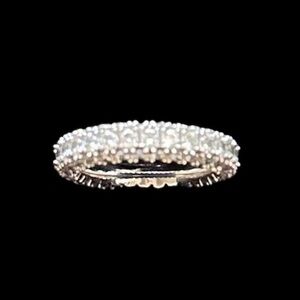 Sterling Silver Cubic Zirconia Triple Band Ring Size 6